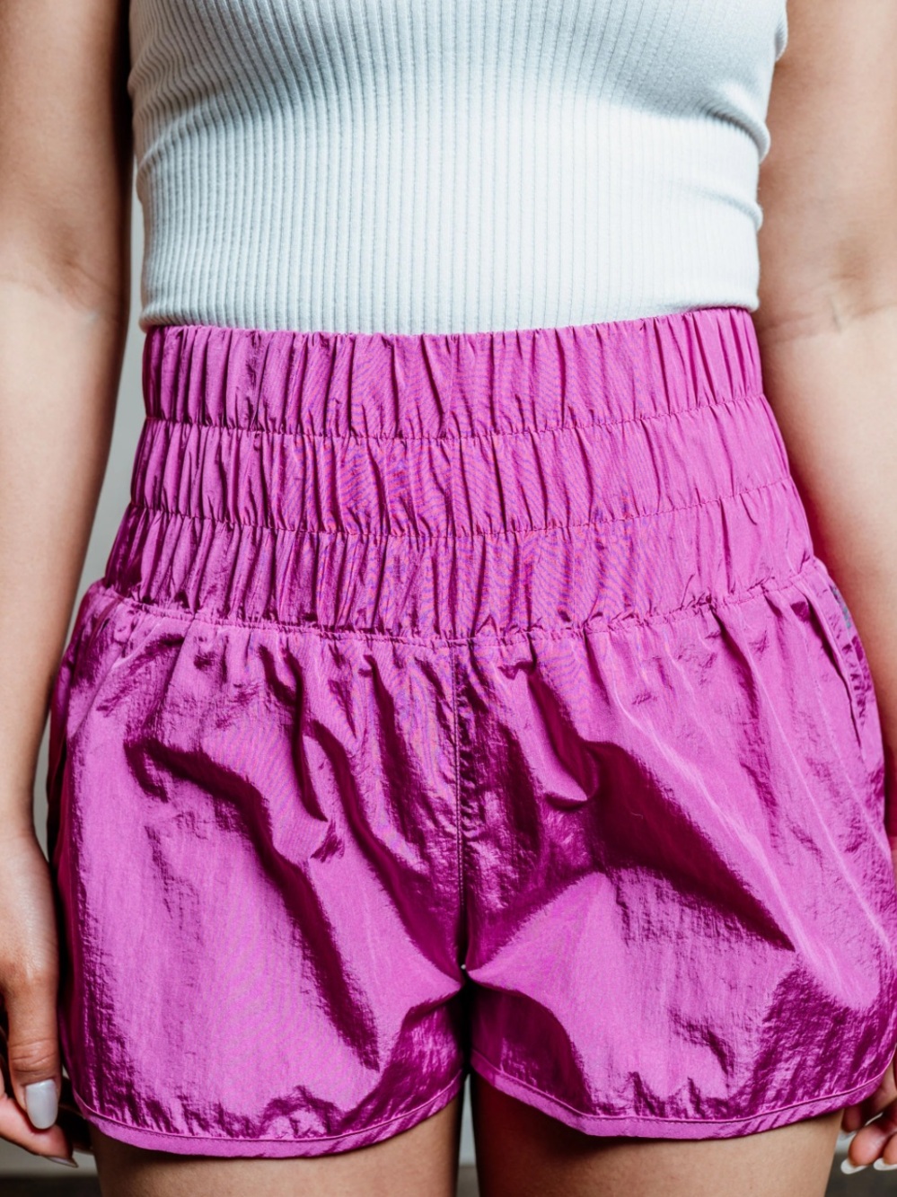 Free People Movement Athletic Shorts Pink elastic waistband L